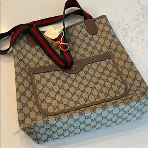 EUC 💯 Authentic Gucci Tan and Brown Signature Messenger Bag